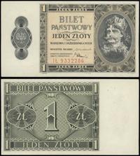 1 złoty 1.10.1938, seria IŁ, numeracja 9332286, 