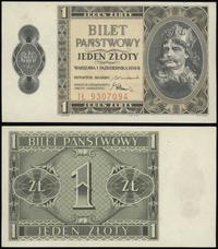 1 złoty 1.10.1938, seria IŁ, numeracja 9307094, 