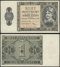 1 złoty 1.10.1938, seria IŁ, numeracja 9332109, 