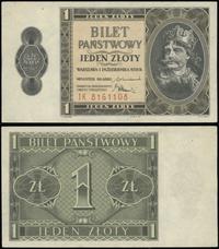 1 złoty 1.10.1938, seria IK, numeracja 8161108, 