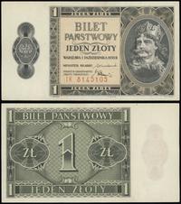 1 złoty 1.10.1938, seria IK, numeracja 8145105, 