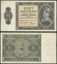 1 złoty 1.10.1938, seria IK, numeracja 8161142, 