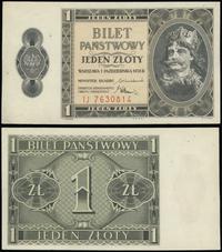 1 złoty 1.10.1938, seria IJ, numeracja 7630814, 