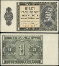 1 złoty 1.10.1938, seria IJ, numeracja 7601568, 