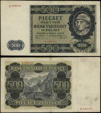 500 złotych 1.03.1940, seria A, numeracja 286019