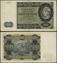 500 złotych 1.03.1940, seria A, numeracja 853889