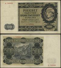 500 złotych 1.03.1940, seria A, numeracja 743302