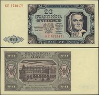20 złotych 1.07.1948, seria KE, numeracja 673047