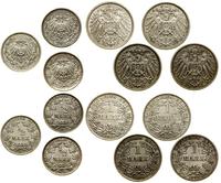 Cesarstwo Niemieckie, zestaw 7 monet, 1902–1918