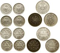Cesarstwo Niemieckie, zestaw 7 monet, 1874–1915