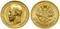 10 rubli 1904 AP, Petersburg, złoto, 8.60 g, nie