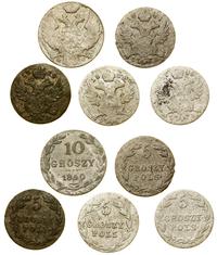 Polska, zestaw 5 monet, 1819–1840