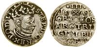 trojak 1583, Ryga, korona króla z rozetami, na a