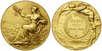 medal nagrodowy 1902, Aw: Postać kobiety, siedzą