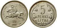 5 litu 1925, Kowno, srebro próby 500, ryski na p