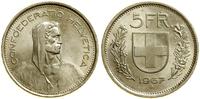 5 franków 1967 B, Berno, srebro próby 835, ok. 1