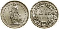 2 franki 1965 B, Berno, srebro próby 835, ok. 10
