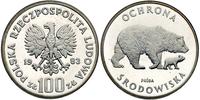100 złotych 1983, NIEDŹWIEDZIE- PRÓBA, srebro, P