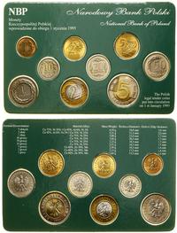 Polska, zestaw monet III RP wprowadzonych do obiegu 1.01.1995