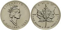 5 dolarów 1992, Ottawa, Liść klonu, srebro próby
