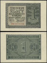 1 złoty 1.08.1941, seria BD, numeracja 9378194, 