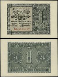 1 złoty 1.08.1941, seria BD, numeracja 9378197, 