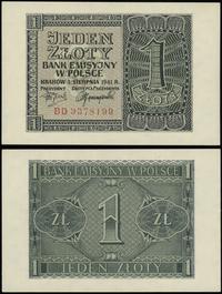 1 złoty 1.08.1941, seria BD, numeracja 9378199, 