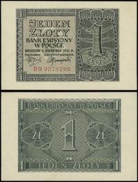 1 złoty 1.08.1941, seria BD, numeracja 9378200, 