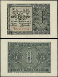 1 złoty 1.08.1941, seria BD, numeracja 9378206, 