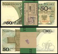 Polska, paczka 104 x 50 złotych z banderolą NBP, 1.12.1988