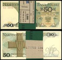 paczka 98 x 50 złotych z banderolą NBP 1.12.1988