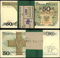 Polska, paczka 98 x 50 złotych z banderolą NBP, 1.12.1988