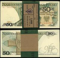 paczka 100 x 50 złotych z banderolą NBP 1.12.198