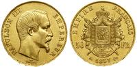 50 franków 1857 A, Paryż, złoto, 16.12 g, ładnie