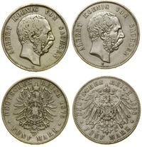 Niemcy, zestaw: 2 x 5 marek, 1876 E i 1898 E