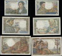 Francja, zestaw: 5, 10 i 20 franków, 1943, 1944, 1942