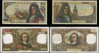 Francja, zestaw: 5, 10, 20, 50 i 100 franków, z lat 1968–1993