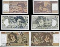 zestaw: 20, 50 i 100 franków 1985–1997, w zestaw