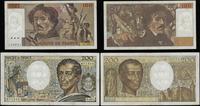 zestaw: 100 i 200 franków 1990, 1989, razem 2 sz