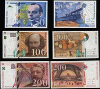 zestaw: 50, 100 i 200 franków 1994–1998, w zesta