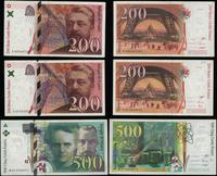 zestaw: 200 i 500 franków 1994–1998, w zestawie: