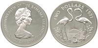 2 dolary 1971, Flamingi, srebro 29.05 g, ryski w
