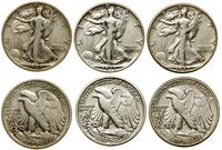 zestaw: 3 x 1/2 dolara 1945, 1946, 1947, Filadel
