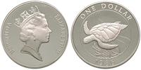 1 dolar 1986, Żółw Morski, srebro 28.35 g, ryski