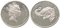 10 dolarów 1990, Słoń, srebro 10.32 g, stempel l