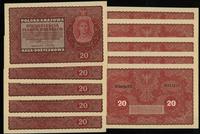 zestaw: 10 x 20 marek polskich 23.08.1919, serie