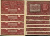 zestaw: 10 x 20 marek polskich 23.08.1919, serie