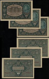 Polska, zestaw: 3 x 10 marek polskich, 23.08.1919