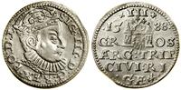 trojak 1588, Ryga, duże popiersie króla, moneta 