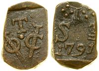 1 stuiver 1791, Trikunamalaja, brąz, 9.77 g